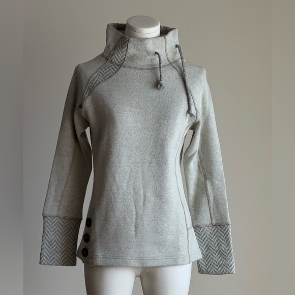 Prana Lucia sweater  Light Gray Size XS Mock Neck Wool - Picture 1 of 7